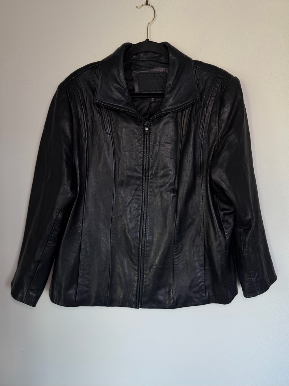 Vintage Avanti Black Leather Jacket Lightweight Soft Grunge Plus Size Biker